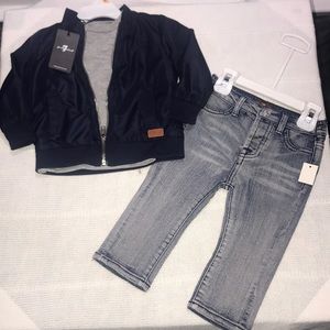 NEW 7 For All Mankind Set Jacket, Shirt Jeans 12M